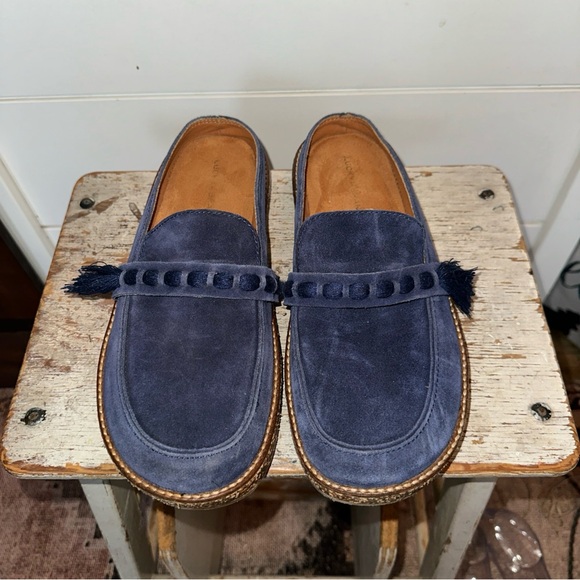 Lucky Brand Navy Blue Taniae Suede Slip-On Mules Shoes Clogs Size 9 - Picture 4 of 6